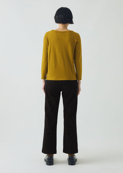 Lia Garment Dyed Boat Neck Tee | Honey