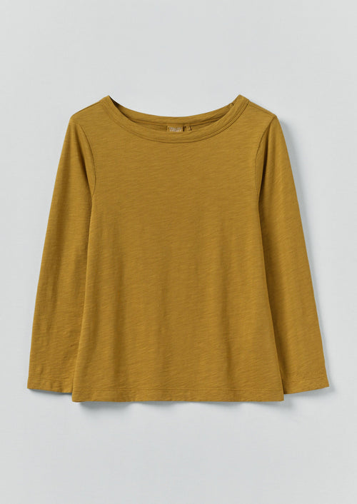 Lia Garment Dyed Boat Neck Tee | Honey