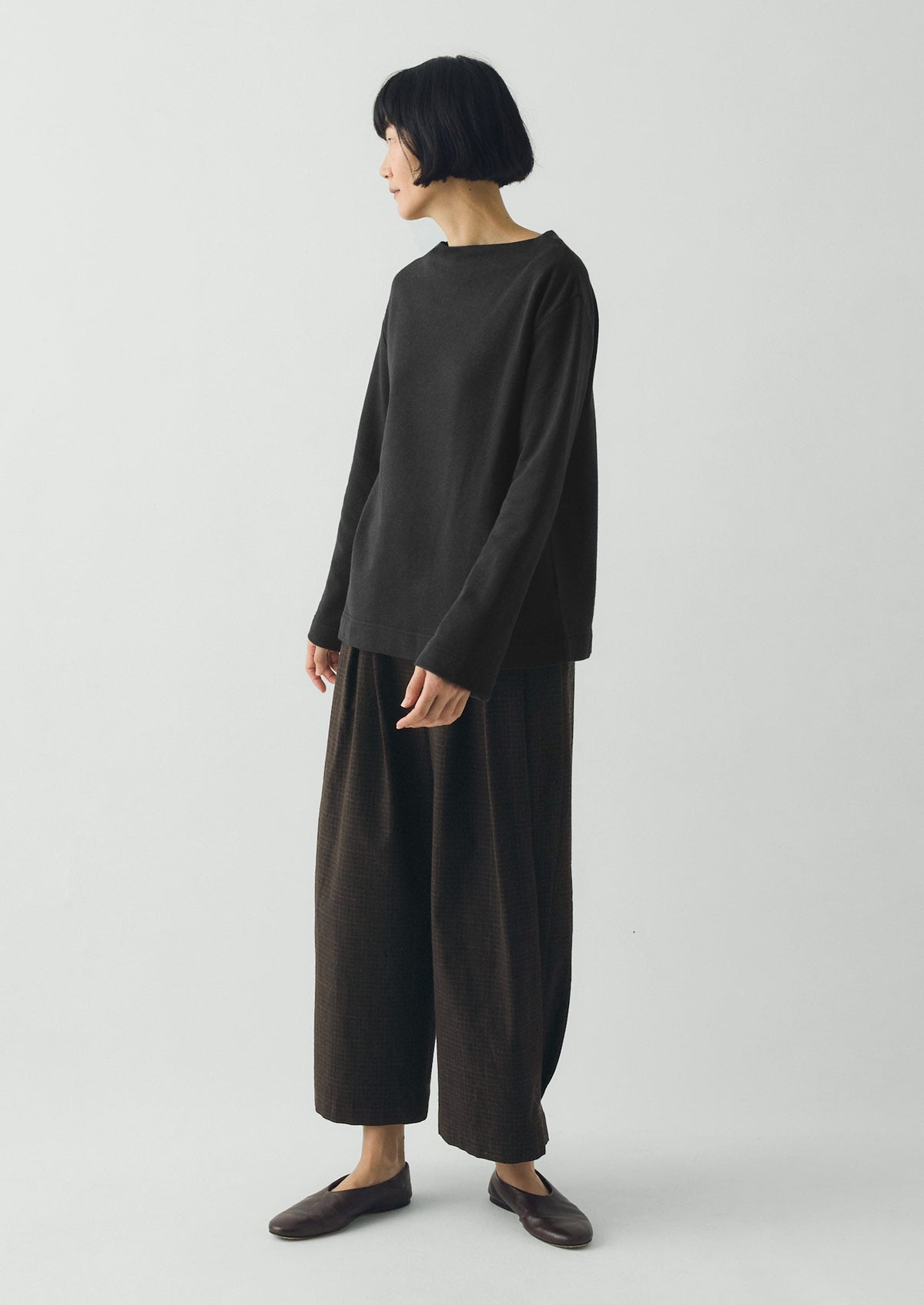 Mock Neck Cotton Hemp Sweater | Dark Charcoal