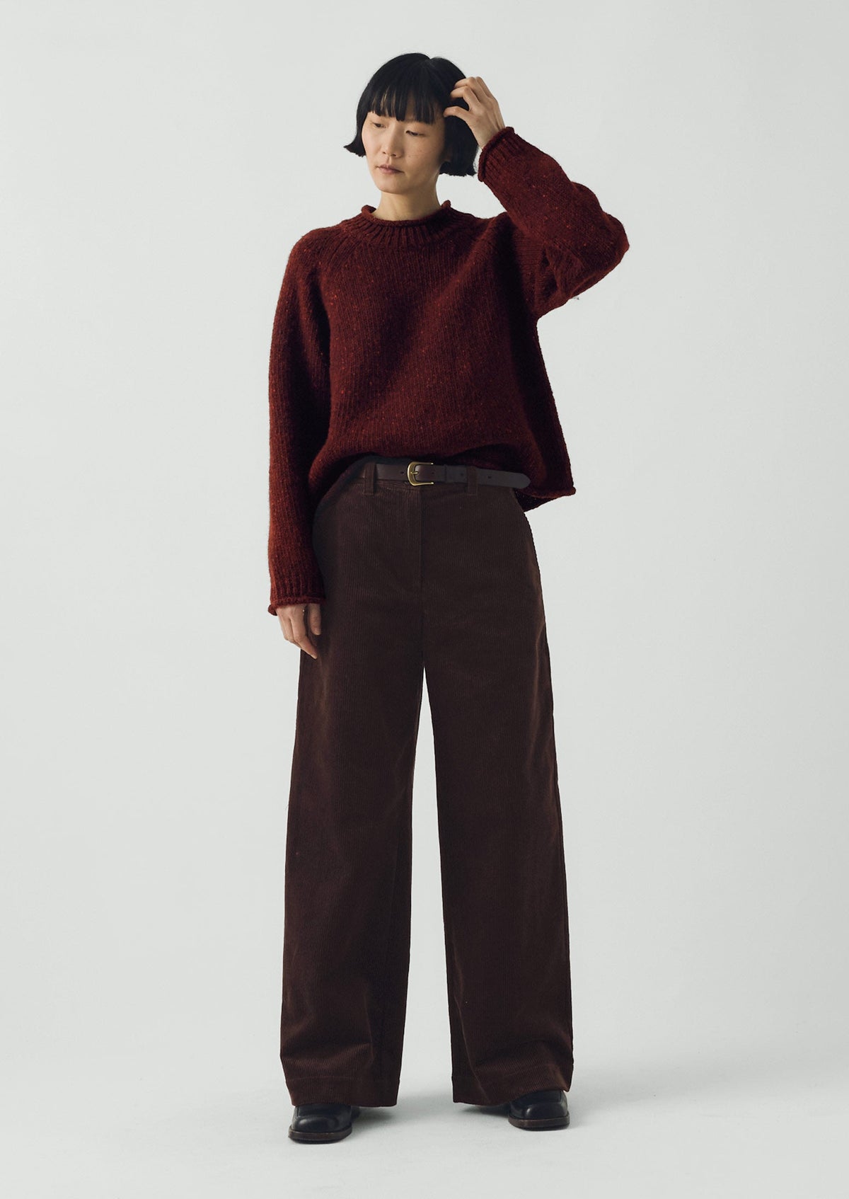 Orla Donegal Wool Sweater | Bordeaux