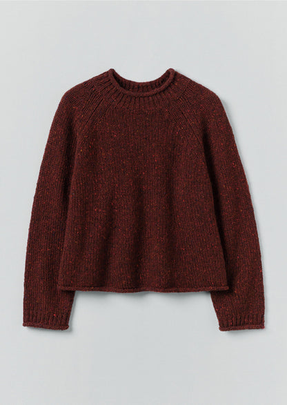 Orla Donegal Wool Sweater | Bordeaux