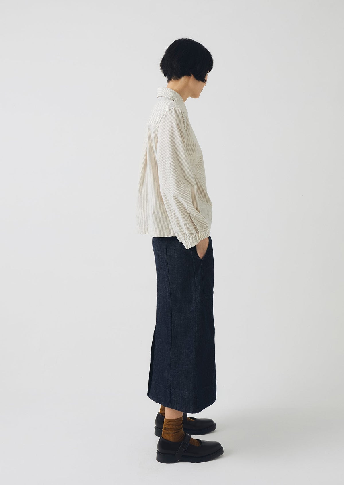 Patch Pocket Organic Indigo Denim Skirt | Indigo