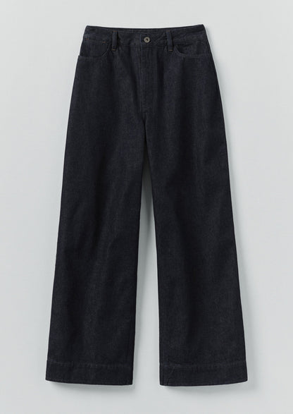 Wide Leg Denim Trousers | Indigo