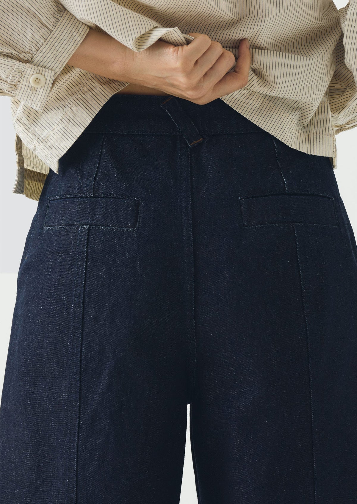 Sculpted Indigo Denim Trousers | Indigo