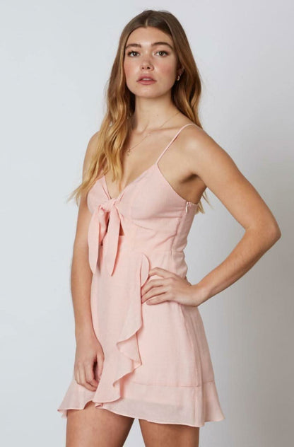 Tessa Blush Tie-Front Mini Dress