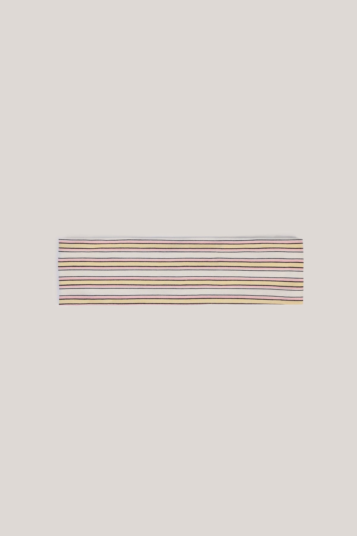Modal Ribbed Headband in Pink & Yellow Stripe