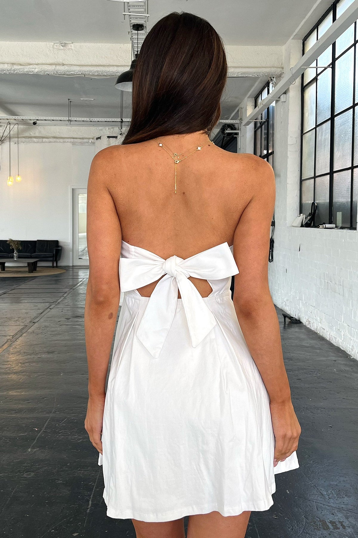 Charlize Strapless Mini Dress - White