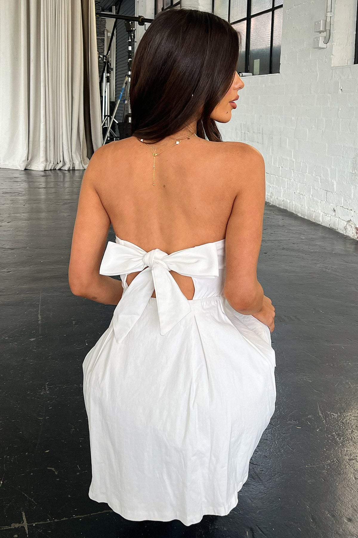 Charlize Strapless Mini Dress - White