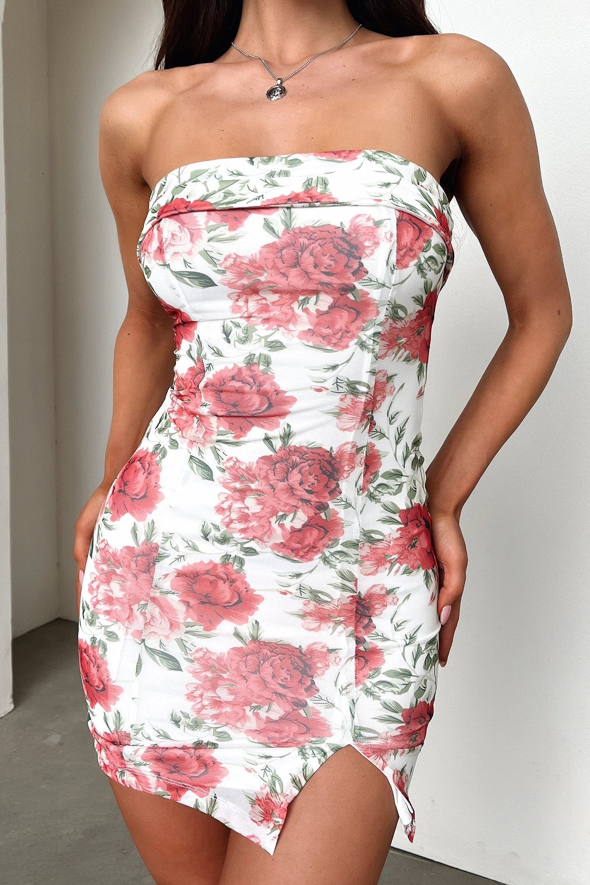 Charms Dress Mesh - Large Rose Print