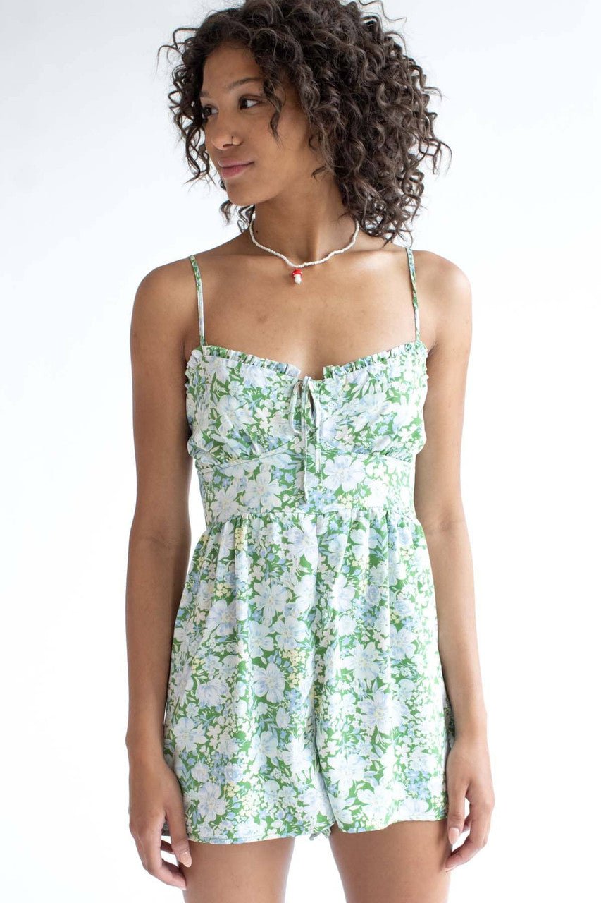 Floral Tie Bust Romper