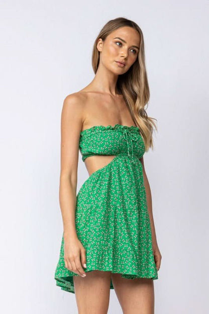 Rachel Green Floral Print Strapless Mini Dress