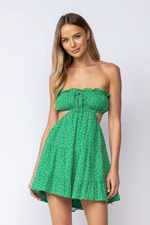 Rachel Green Floral Print Strapless Mini Dress