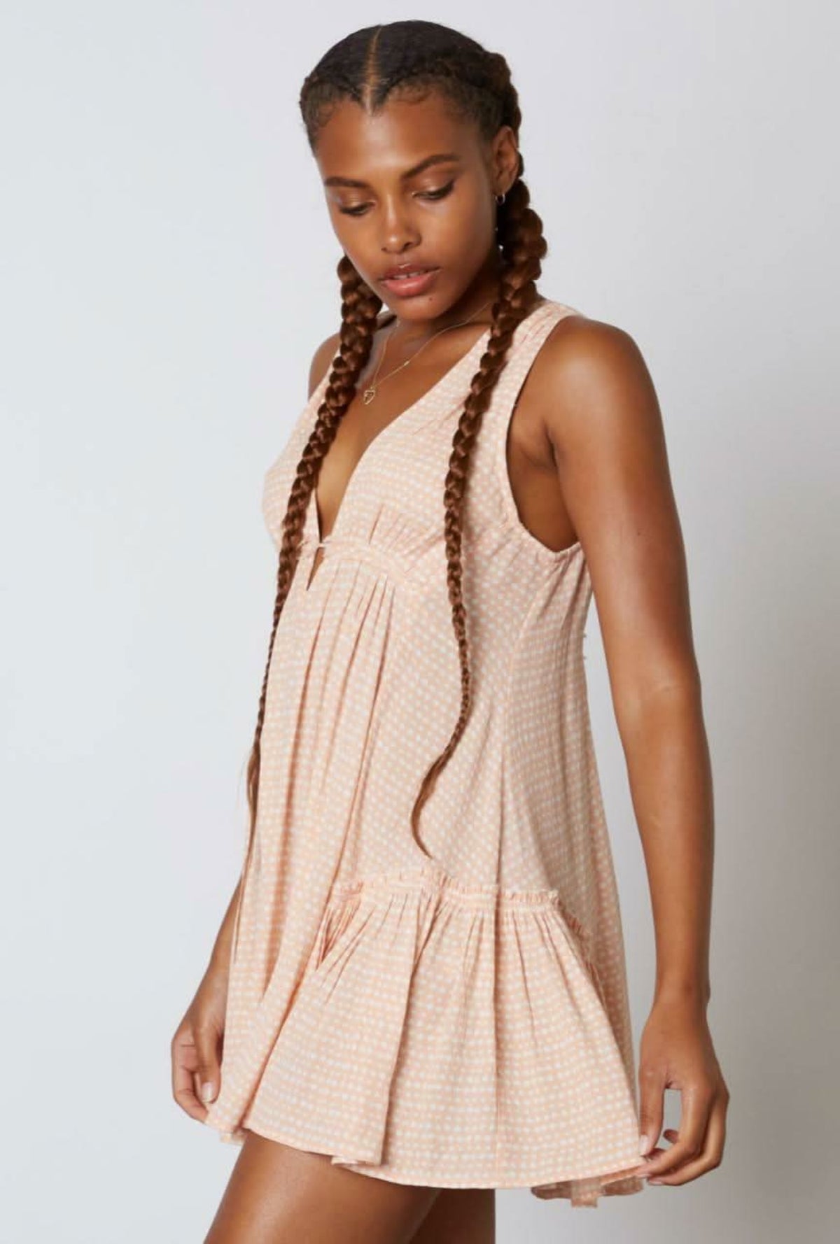 Sanibel Island Peach Speck Print Swing Dress