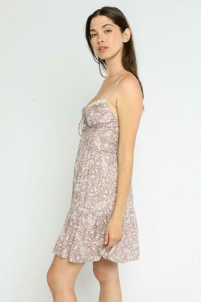 Tanya Purple Dusk Paisley Fit-and-Flare Mini Dress