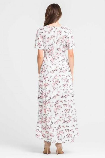 Provence Ivory Floral Print Wrap Maxi Dress