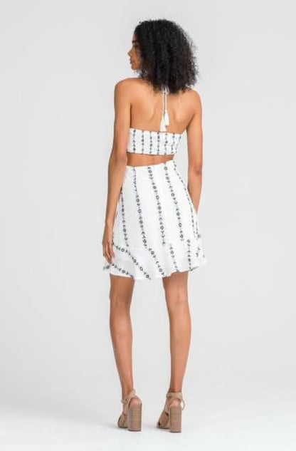 Lush Light and Day White Cross Front Halter Dress