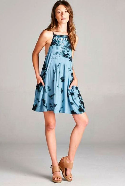 Second Chance Tie-Dye Racerback Swing Dress