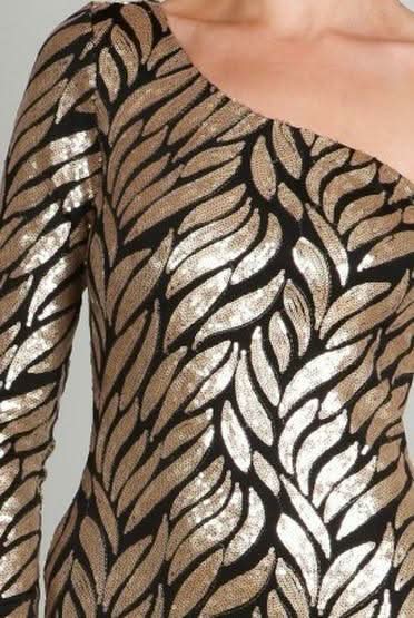 Poison Ivy Gold Sequin One Shoulder Dress