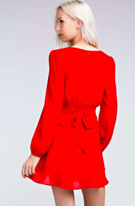 Second Chance Red Wrap Dress