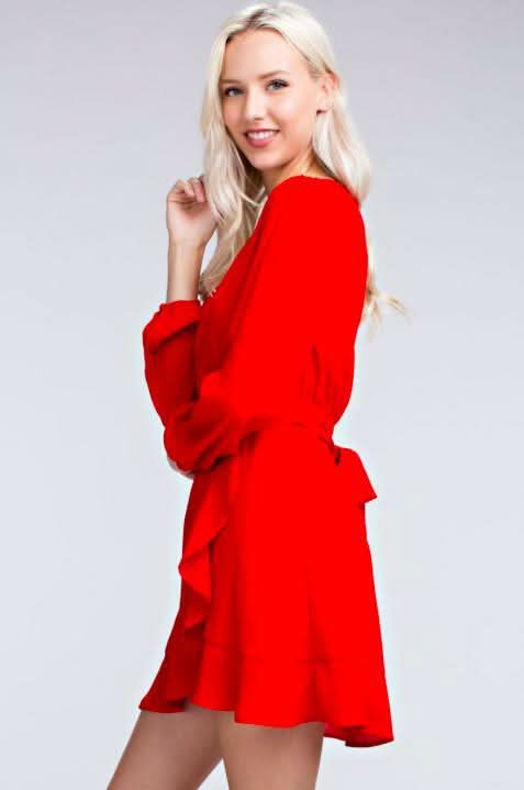Second Chance Red Wrap Dress