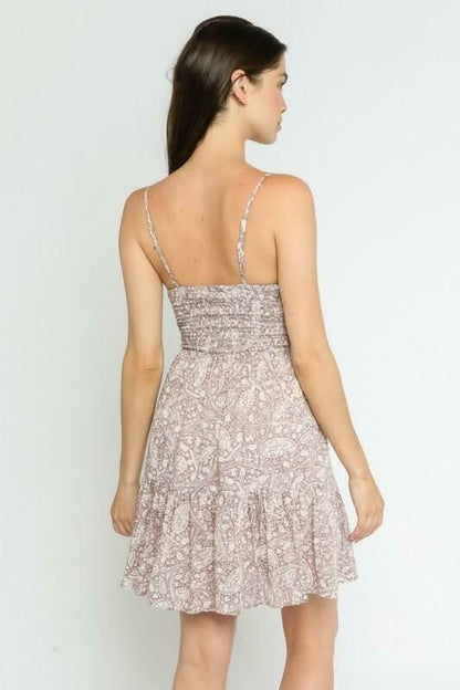 Tanya Purple Dusk Paisley Fit-and-Flare Mini Dress