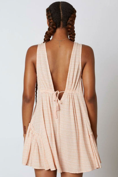 Sanibel Island Peach Speck Print Swing Dress