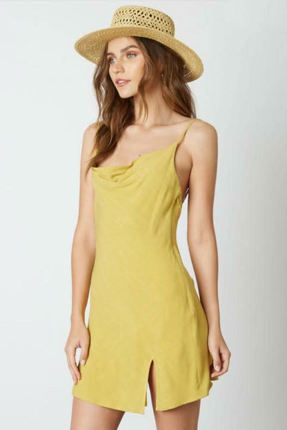 Sadie Mustard Yellow Slip Dress