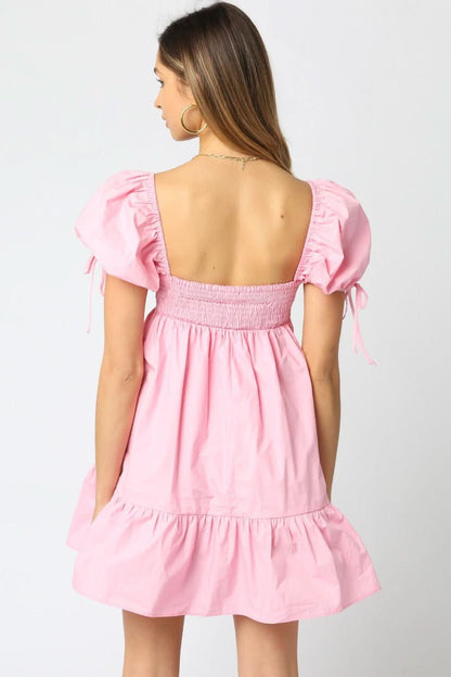 Jessie Light Pink Babydoll Mini Dress