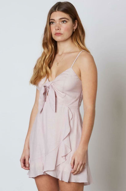 Tessa Lilac Tie-Front Mini Dress