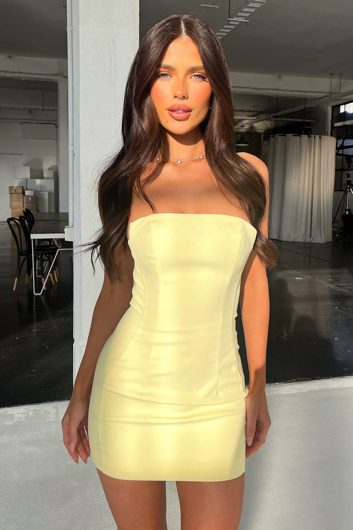 Marlo Strapless Mini Dress - Yellow