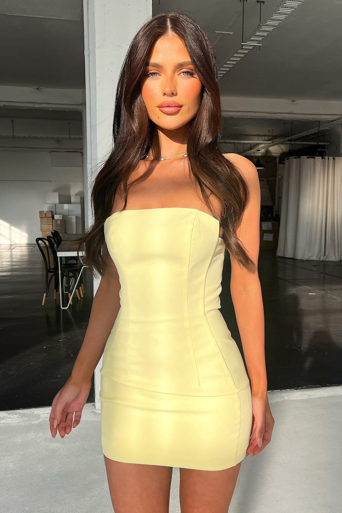 Marlo Strapless Mini Dress - Yellow