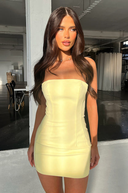 Marlo Strapless Mini Dress - Yellow