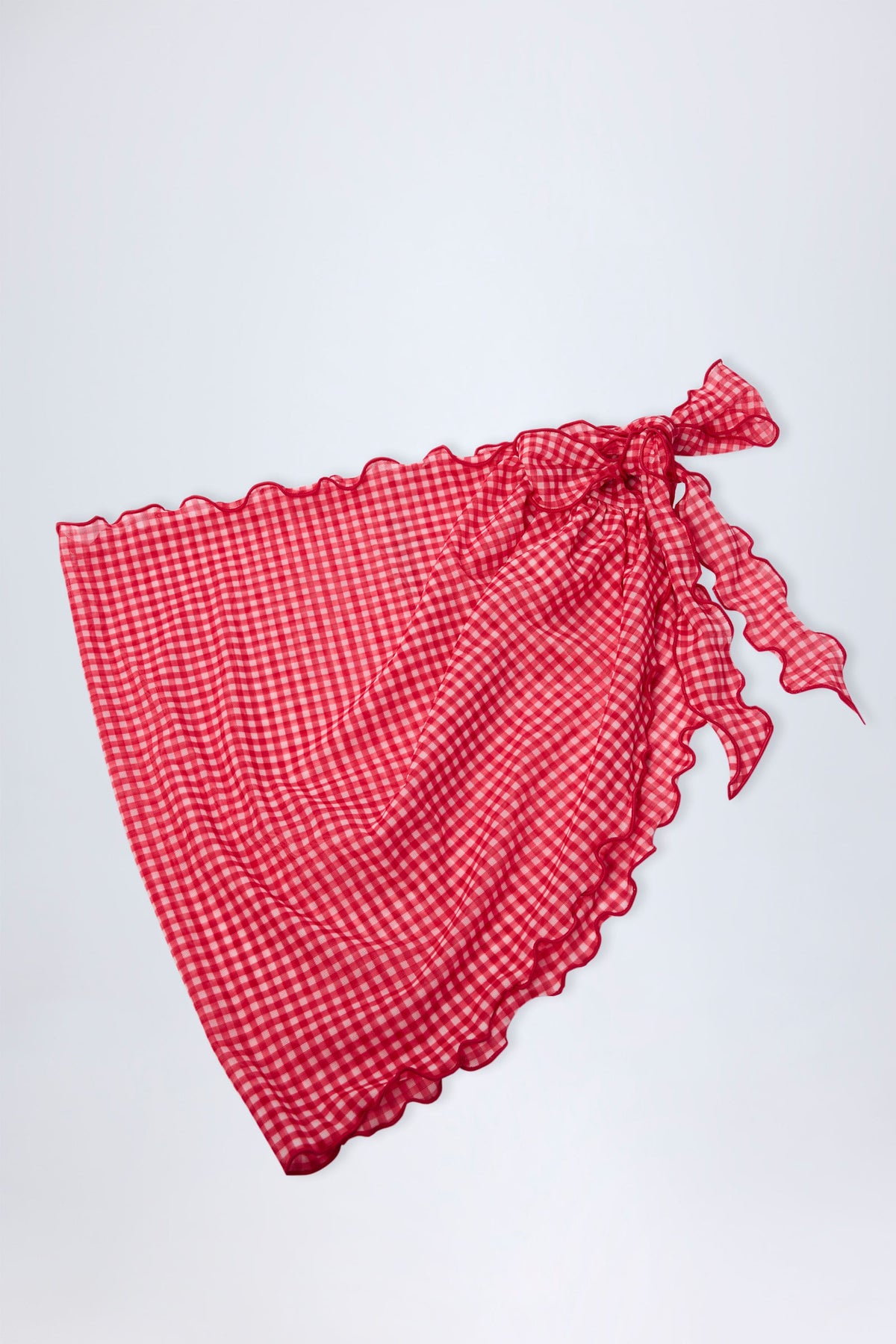 Side-Tie Sarong in Red Gingham