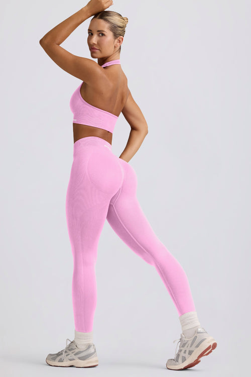 Define Luxe High-Waist Leggings in Bubblegum Pink