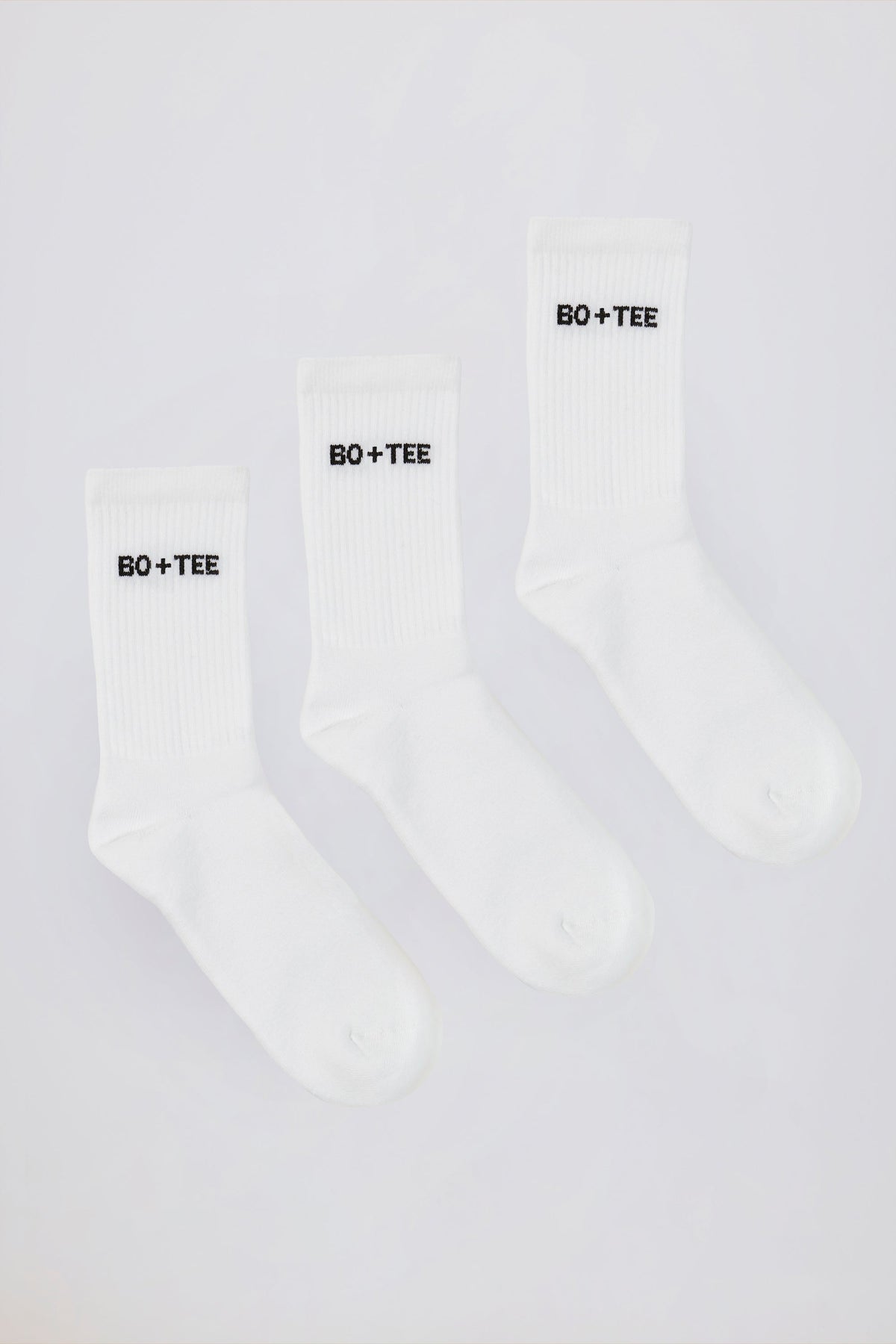 Ribbed Crew Sock Bundle in White