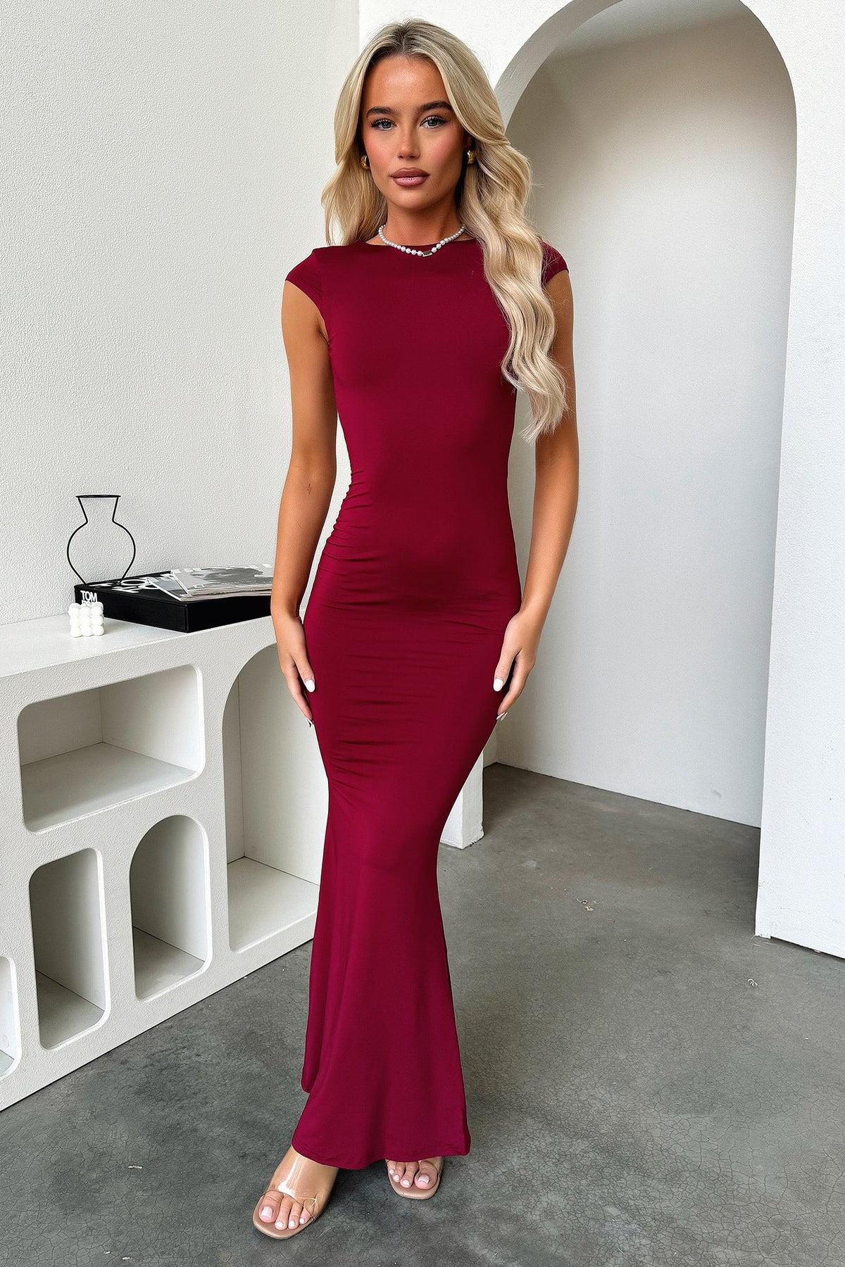 Theodore Backless Maxi Dress - Burgundy
